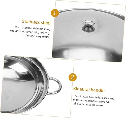 Miniatura 8 de Garneck Olla de acero inoxidable Olla de doble manija Olla caliente Olla seca Resistente al calor Fácil de llevar
