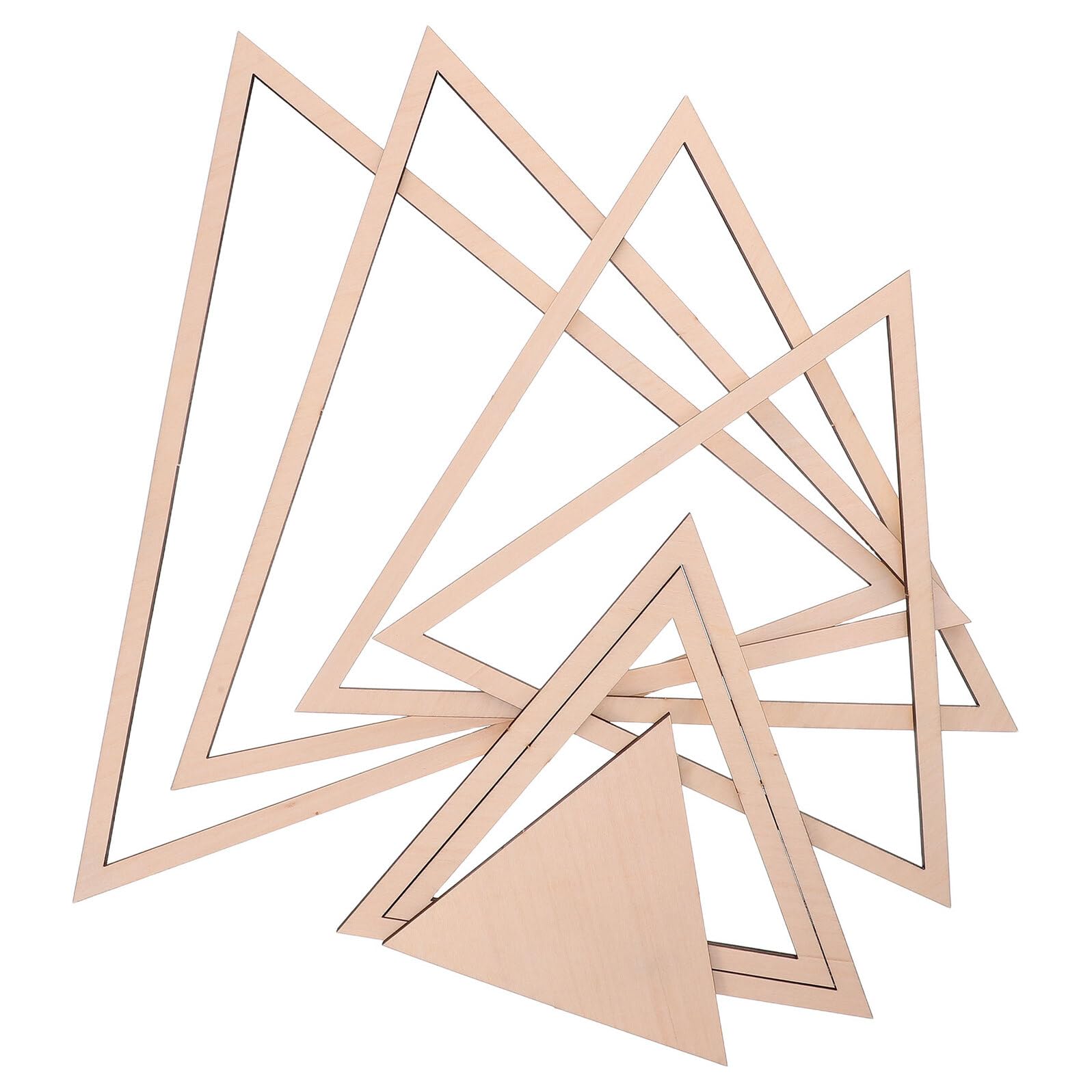 Healifty Juego de Moldes para Cerámica de Barro Herramientas Geométricas de Madera para Modelar Kit de Moldes Triangulares Concéntricos 6 Piezas 14-35 CM para Bricolaje y Proyectos