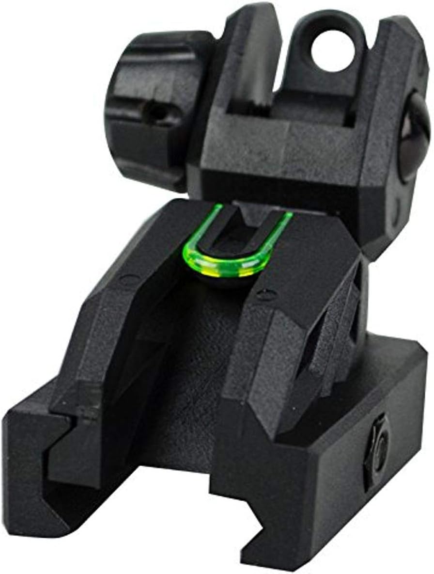 Valken Airsoft Rifle Folding Rear Sight-Black/Neon