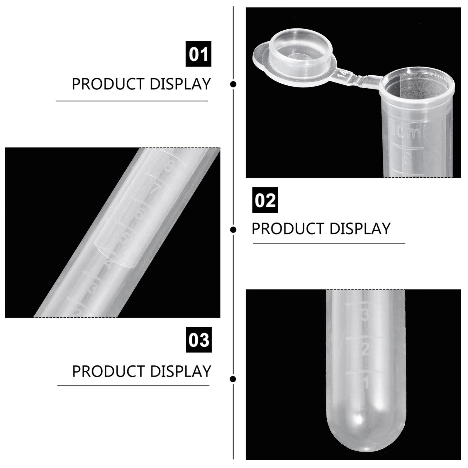 Alipis Provette da Centrifuga Graduate 10ml in Plastica 200 Pezzi | Campioni e Coloranti Alimentari, Design Scala per Lettura Facile, Uso in Laboratorio