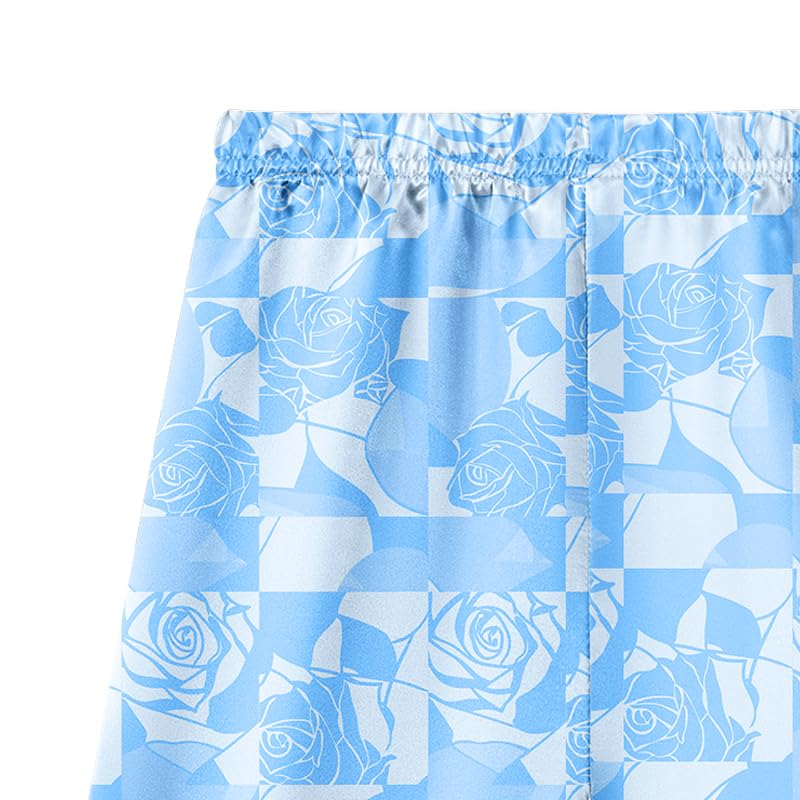 LQSZ Girls Pajamas Set Satin 2PCS Sleepwear 3-10 Years Kids Silky Button-Down Shorts Set4