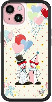 Wildflower Cases - Compatible with iPhone 15 | Protective Black Bumper, 6.5ft Drop Test Certified, Women Owned Small Business | Clown Balloon Polka Dot Trendy Triplets | Collab - Nick Sturniolo