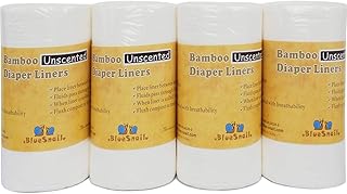 Bamboo Unscent Diaper Liners- Fragance Free and Chlorine Free(4PK) 400 Count by BlueSnail