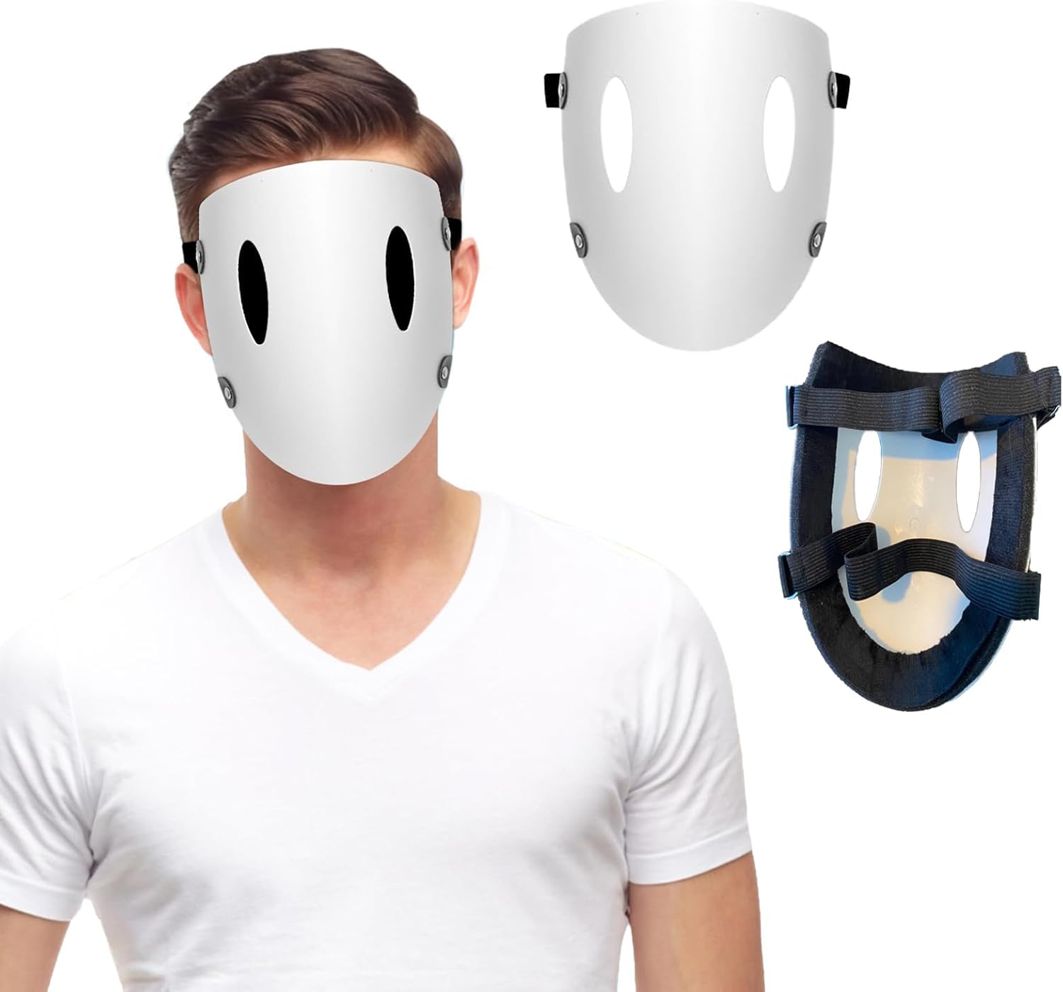 White Anime Mask Realistic No Mouth Masks for Adults Halloween Costume Accessories Cosplay Props