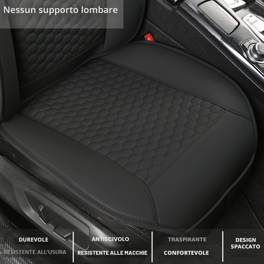 Black Panther universale auto PU pelle coprisedili anteriori Nero