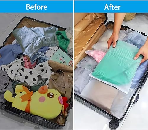 Miniatura 3 de Belit Bolsa de almacenamiento de viaje, 15 bolsas de almacenamiento transparentes con cremallera esmerilada para ropa, zapatos, artículos de