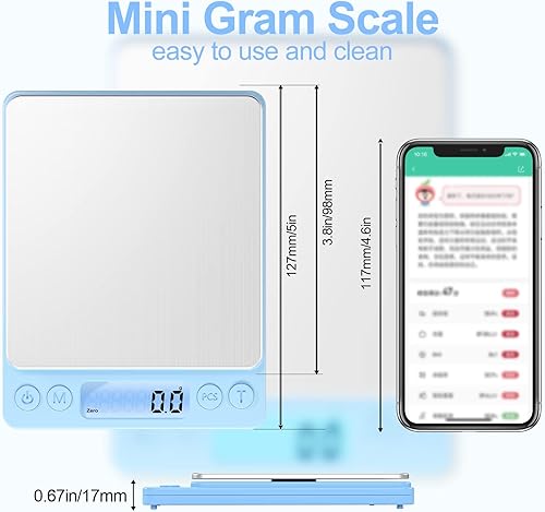 Miniatura 4 de YONCON - Báscula digital de alimentos para onzas y gramos, báscula de cocina multifuncional de precisión de 105.82oz0.00oz para cocinar, hornear,