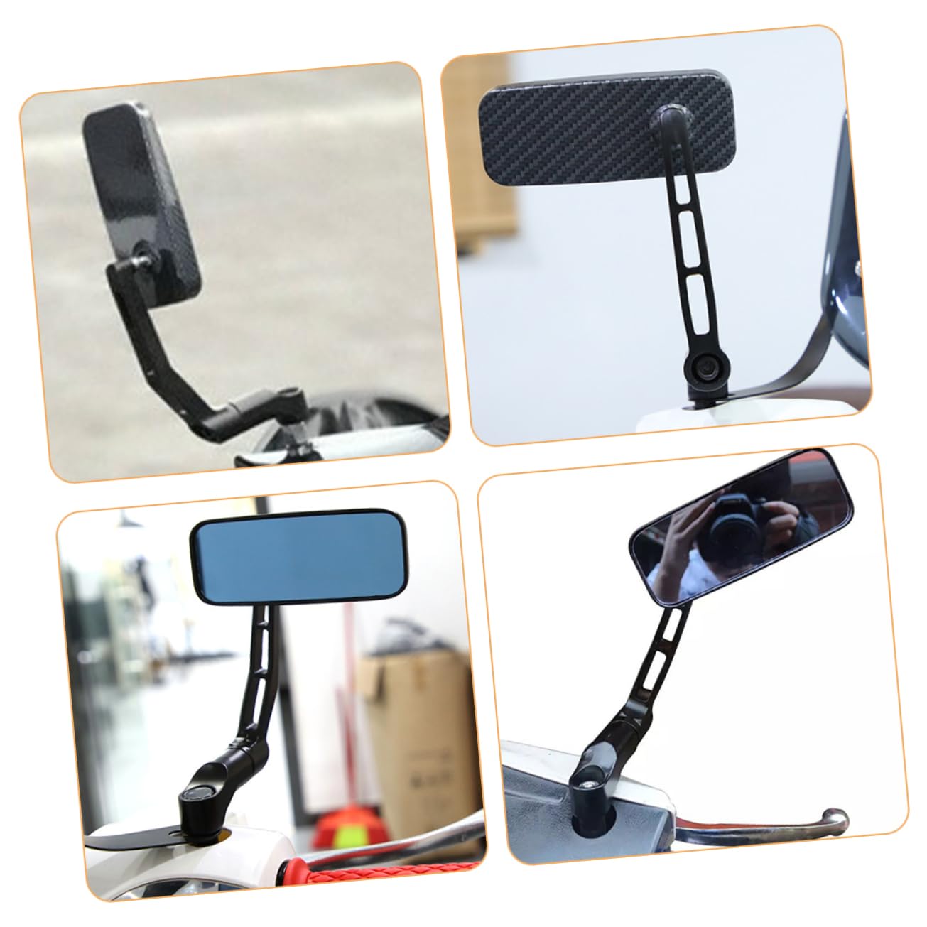 BESPORTBLE 1set Specchietti Retrovisori Per Scooter Design Modificato Antiriflesso Compatibili Con Manubri Di Varie Visibilità Chiara e Ampia Materiali Durevoli e Stile Accattivante