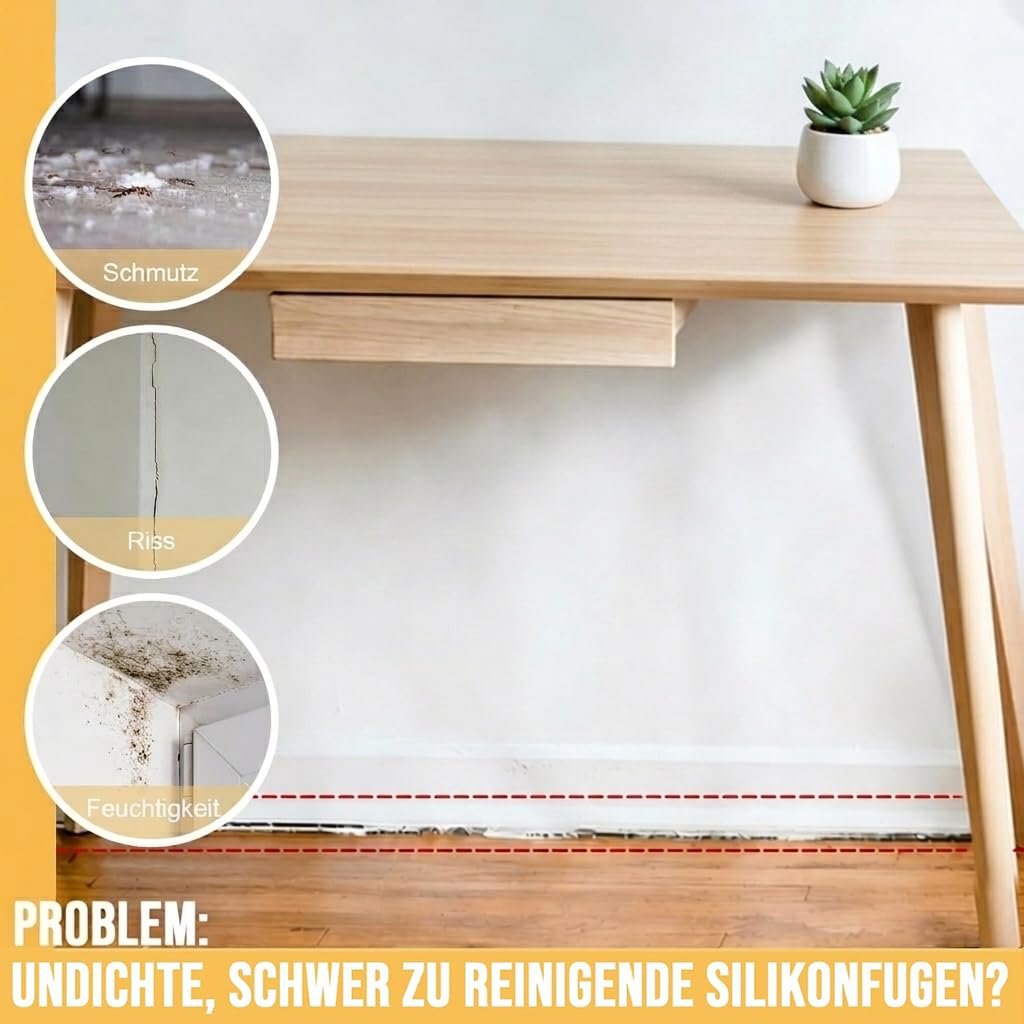 Flexible Sockelleiste Selbstklebend Weiß (18m) – 7cm Pvc Fußleiste Und Knickleiste Für Bad, Küche, Unebene Wände – Wasserdichter Wandabschluss Ohne Bohren (Inkl. Rakel) – Weichsockelleiste 50x20mm