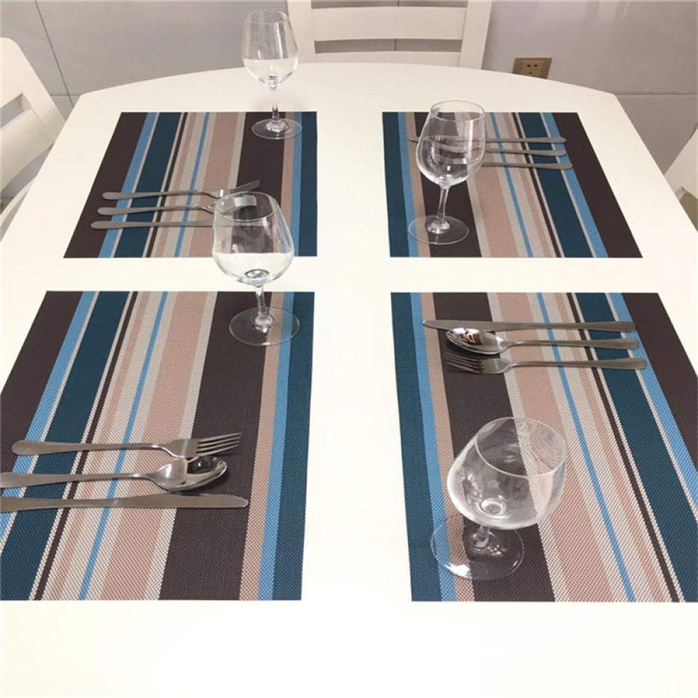 Hitzebeständiges Tischset im Western-Stil mit rosa Streifen | Isolierte Tischmatte als ESS- und Küchendekor,Hitzebeständige Tischsets(Purple Stripes (4 Pieces))