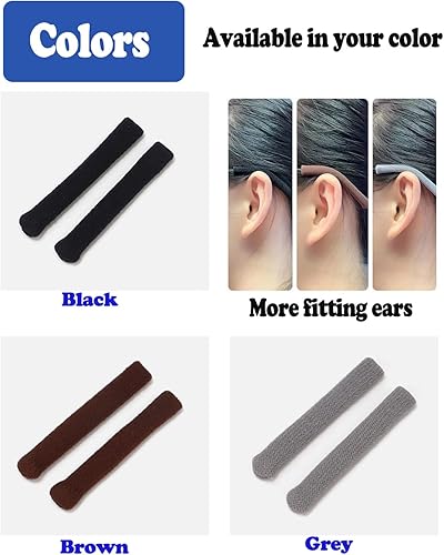 Miniatura 4 de Gafas de tela de algodón suave mejoradas, puntas de sien, antideslizantes, elásticos y cómodos, retenedores para gafas, 2 pares púrpura