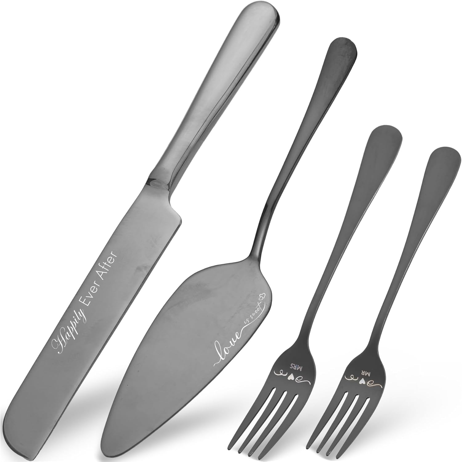 Cake Cutting Set for Wedding and Forks, Wedding Cake Knife and Server Set, Mr and
