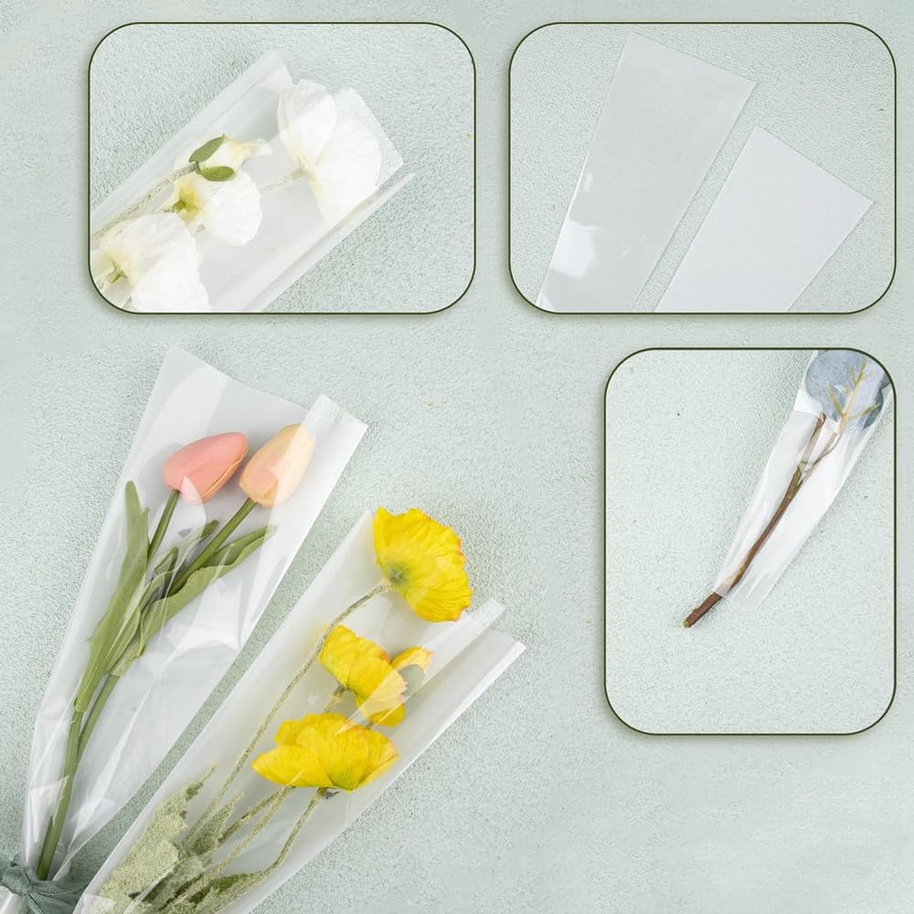 フラワーラッピング袋50枚 楽天市場】ラッピング袋 花束袋 【50枚 Mサイズ】 ブーケ袋