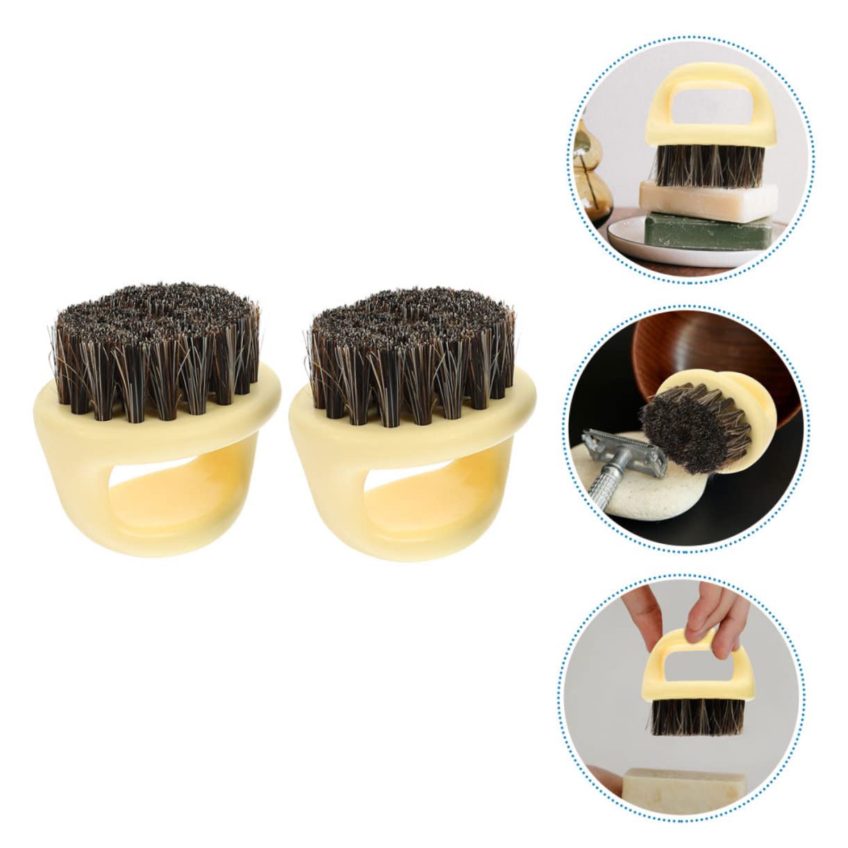 SOESFOUFU Beard and Mustache Styling Kit 2 in 1 Brush Set Hair for Men for Barber Shop Home