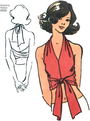 Miniatura 6 de Simplicity 5555 - Patrón de costura para mujer, tejido de punto y corbata, talla única