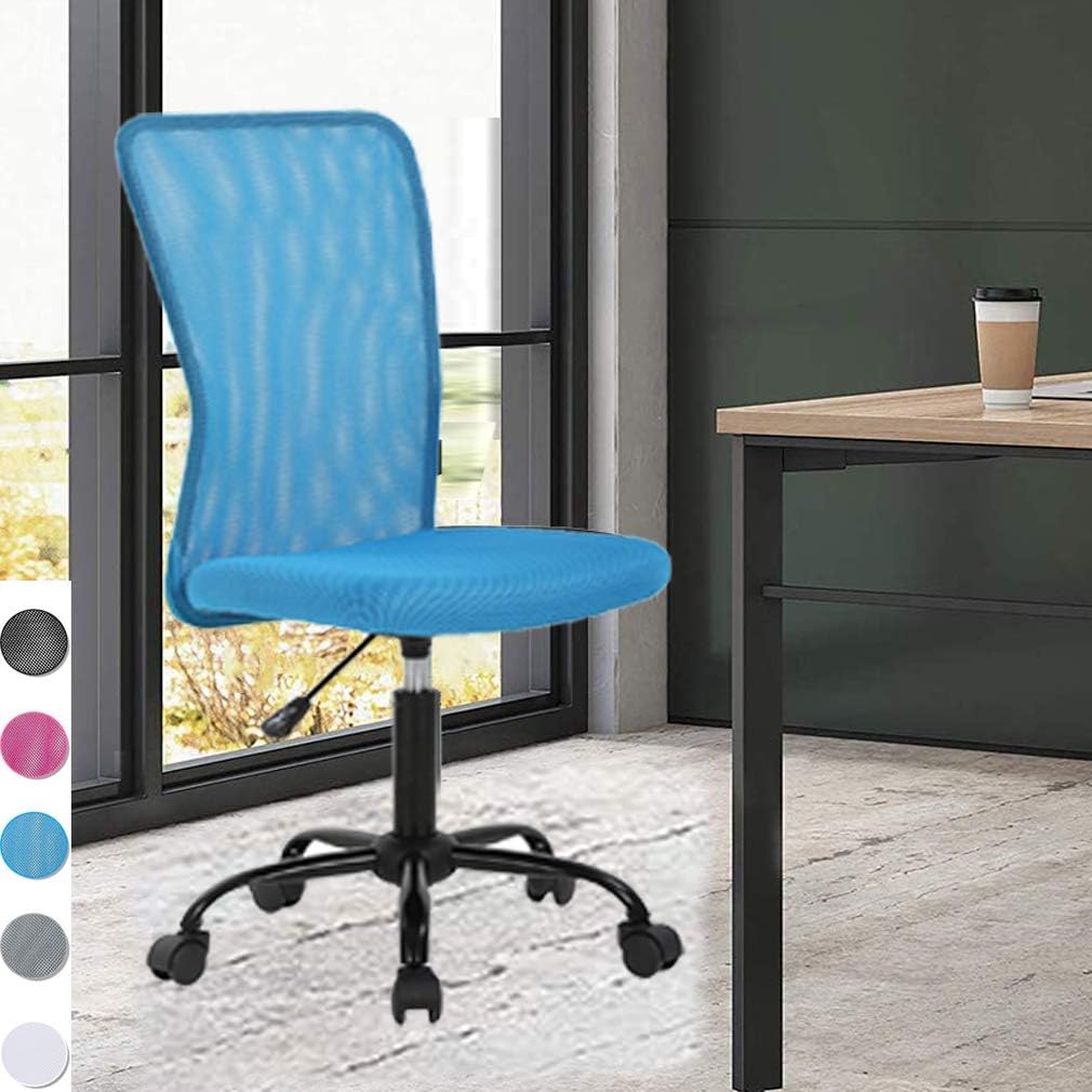 XXkseh Home Office Chair Mesh Desk Chair Armless Cheap Computer Chair Ergonomic Task Chair Rolling Swivel Back Support