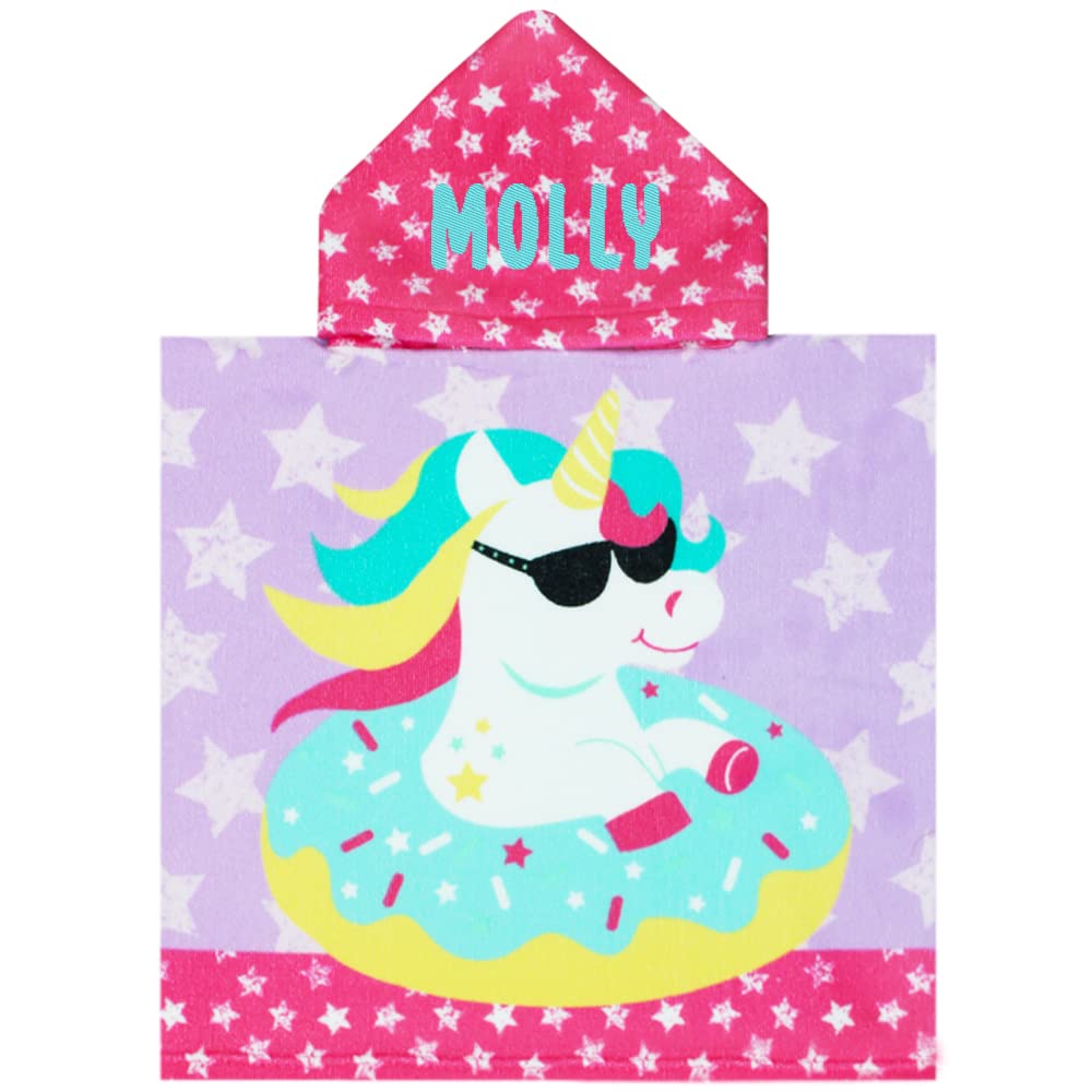 TeddyT's Personalised Microfibre Unicorn Pink & Lilac Poncho (1-3 Years)