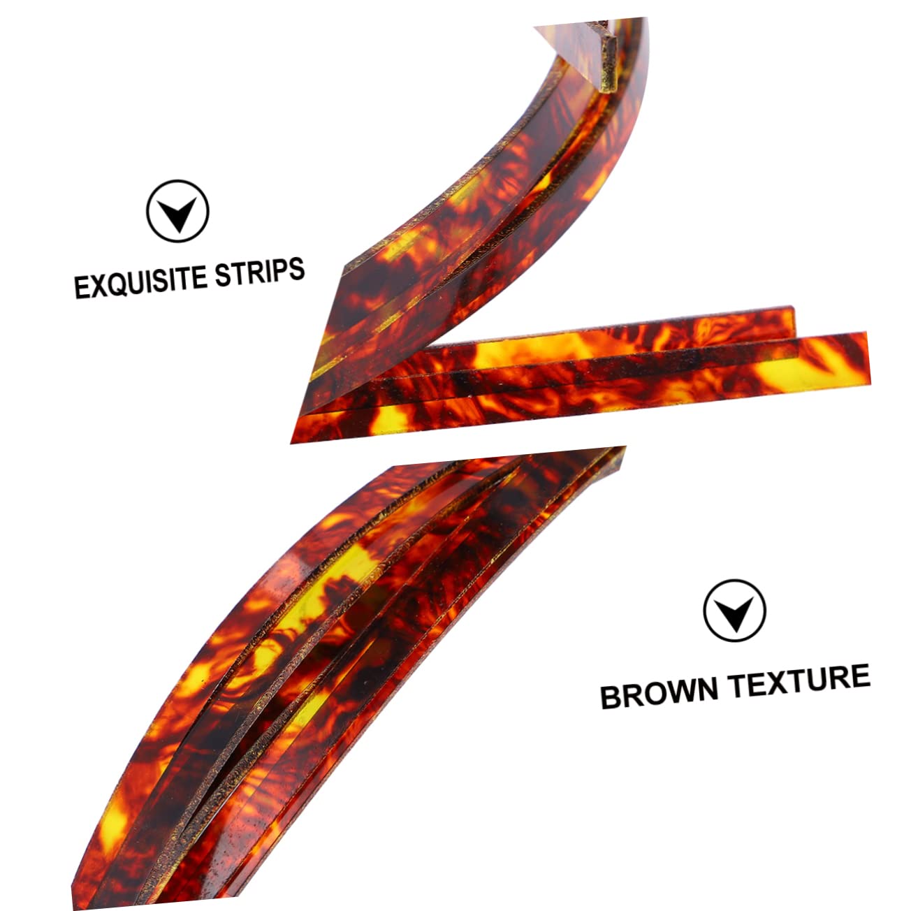 SUPVOX 6 Pcs Guitar Trim Guitar Body Binding Acoustic Guitar Purfling Strip Instrument Purfling Strip Decked Accessories Binding Strip Brown Purple Electric Guitar Mosaic Rosette Plastic