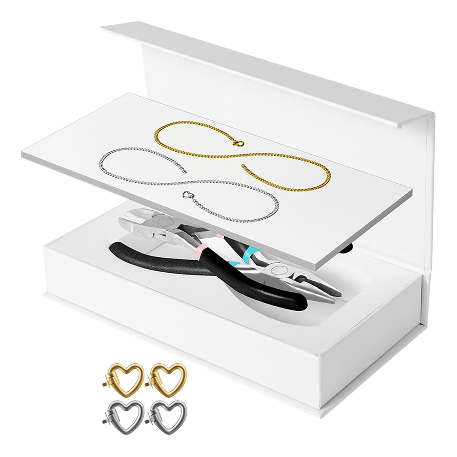 Set di braccialetti permanenti per coppie, kit per la creazione di gioielli, serate romantiche, anniversari, idea regalo premurosa, kit per, 1 Argento 1 Oro, Lunghezza della catena: 23 cm