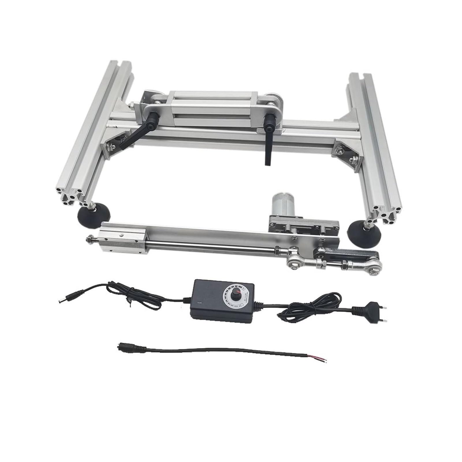 DIY Design Siłownik liniowy o cyklu posuwisto-zwrotnym z metalowymi podstawkami i zasilaczem 2 szt. Złącze końcowe Do użytku domowego(12V80mm95rpm)