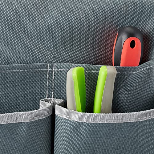 Relaxdays Kniebank für Gartenarbeit, gelenkschonend, klappbar, bis 150 kg, gepolsterte Kniehilfe, 2 Taschen, Silber/grau