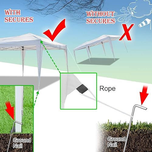 Miniatura 5 de Toldo desplegable resistente de 10 x 20 pies para exteriores, con 4 paredes laterales, tienda de campaña plegable con patas de acero ajustables y