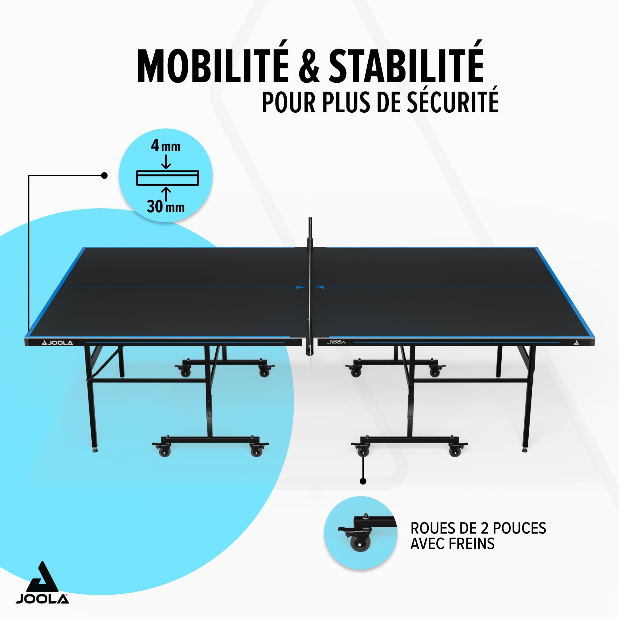 JOOLA Table de ping-Pong Professionnelle en Aluminium 6 mm - Surface Composite résistante aux intempéries - Montage Rapide