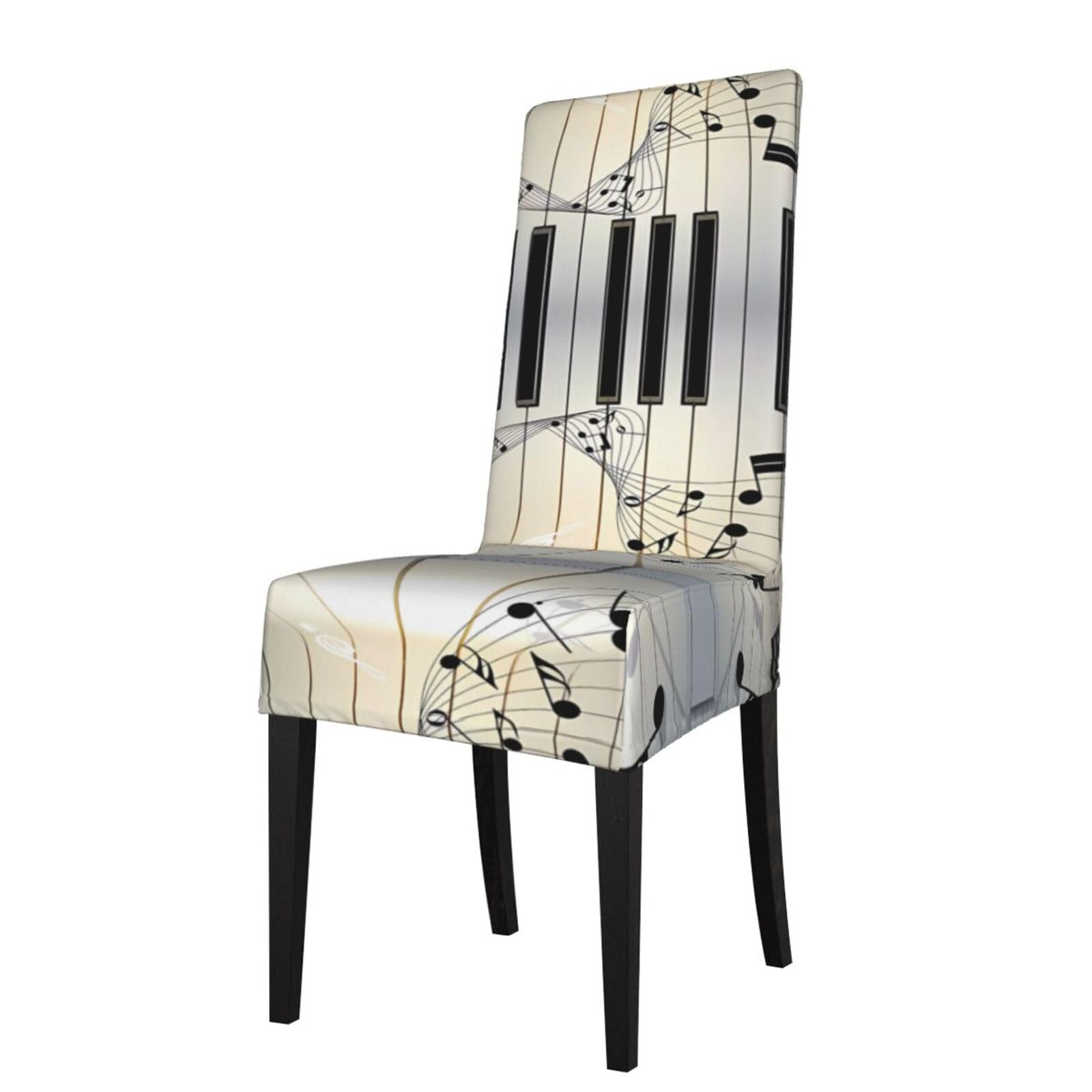 YYHHAOFA Piano Music Symbol Prints Dining Chair Throws – Stretch Slipcovers Revitalize Your Seating with Easy Style & Easy Care