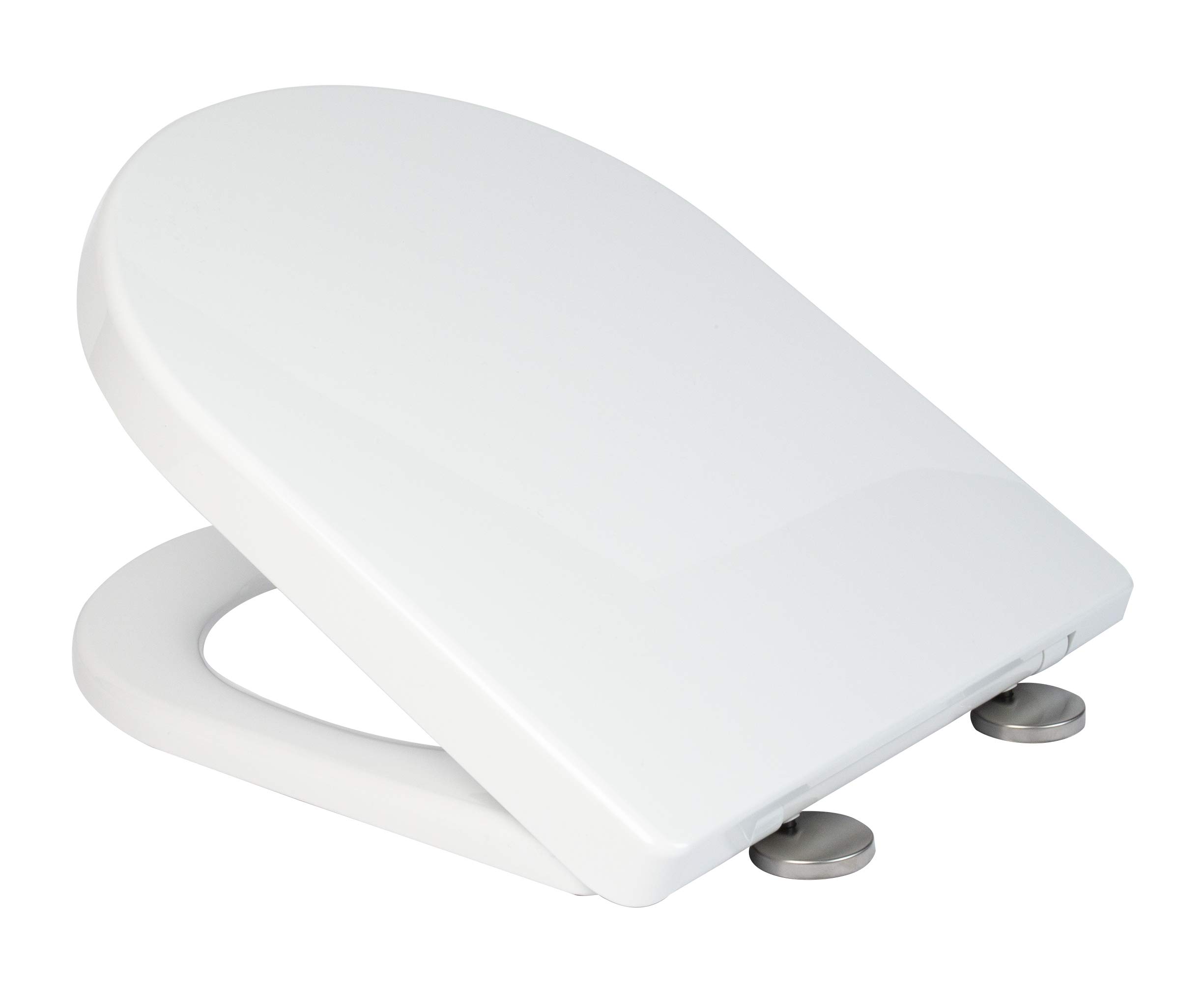 CroydexWL401822H Varano D-Shaped White Toilet Seat with Soft Close & Quick Release Hinges, One Size