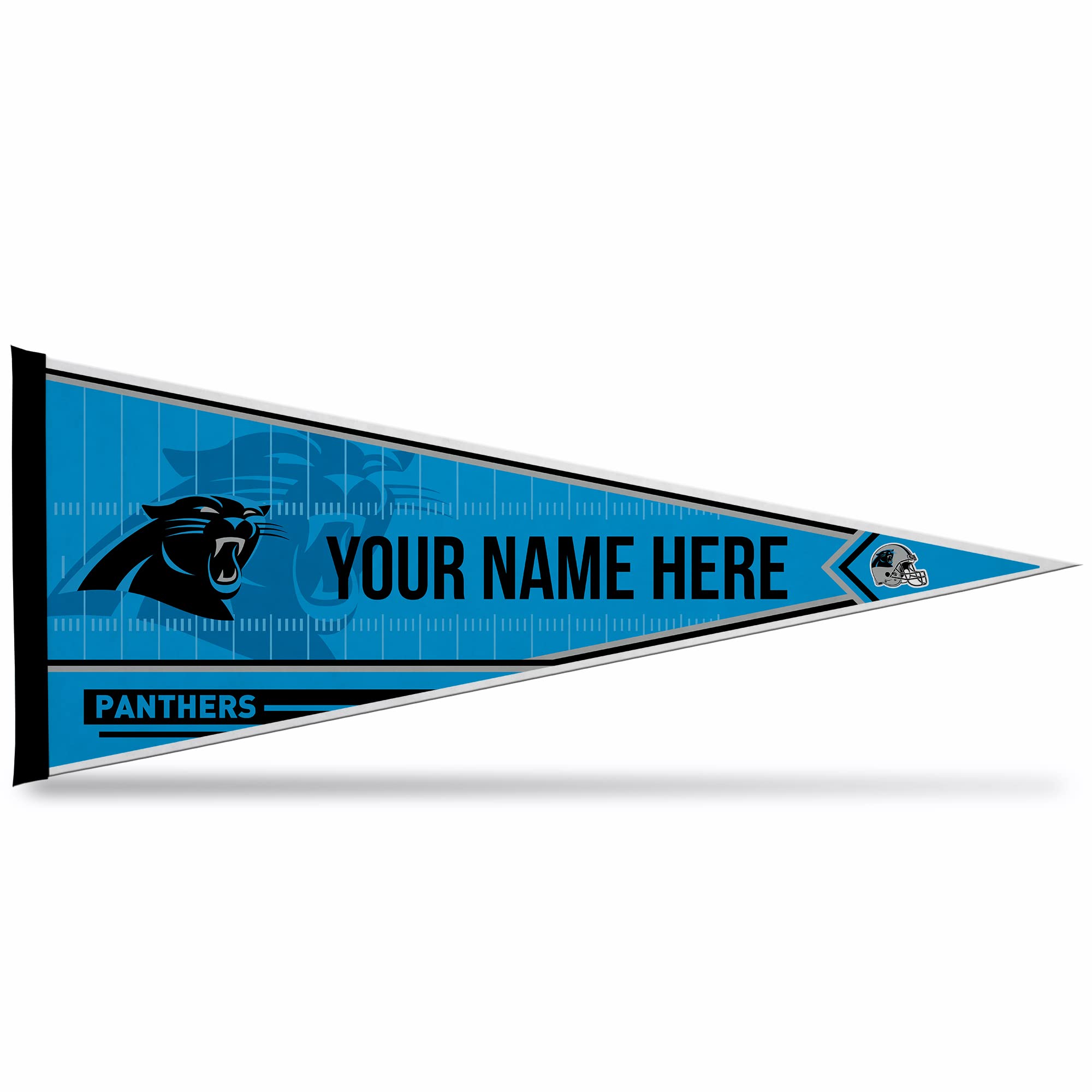 Rico Industries NFL Football Carolina Panthers Personalized - Custom 12" x 30" Soft Felt Pennant - EZ to Hang