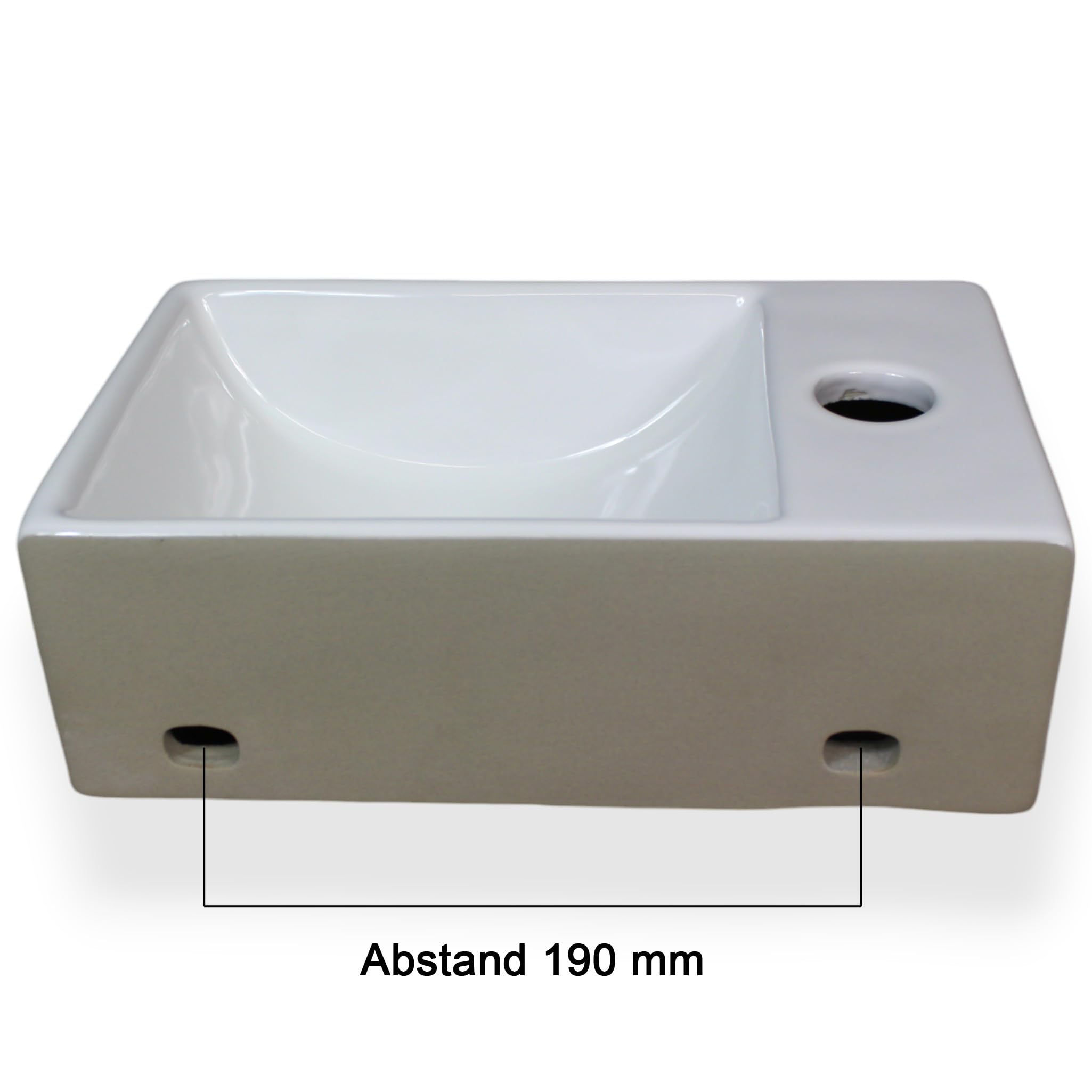 Umywalka WC dla gości 29,5 x 18,5 cm umywalka wisząca umywalka nablatowa ceramiczna biała