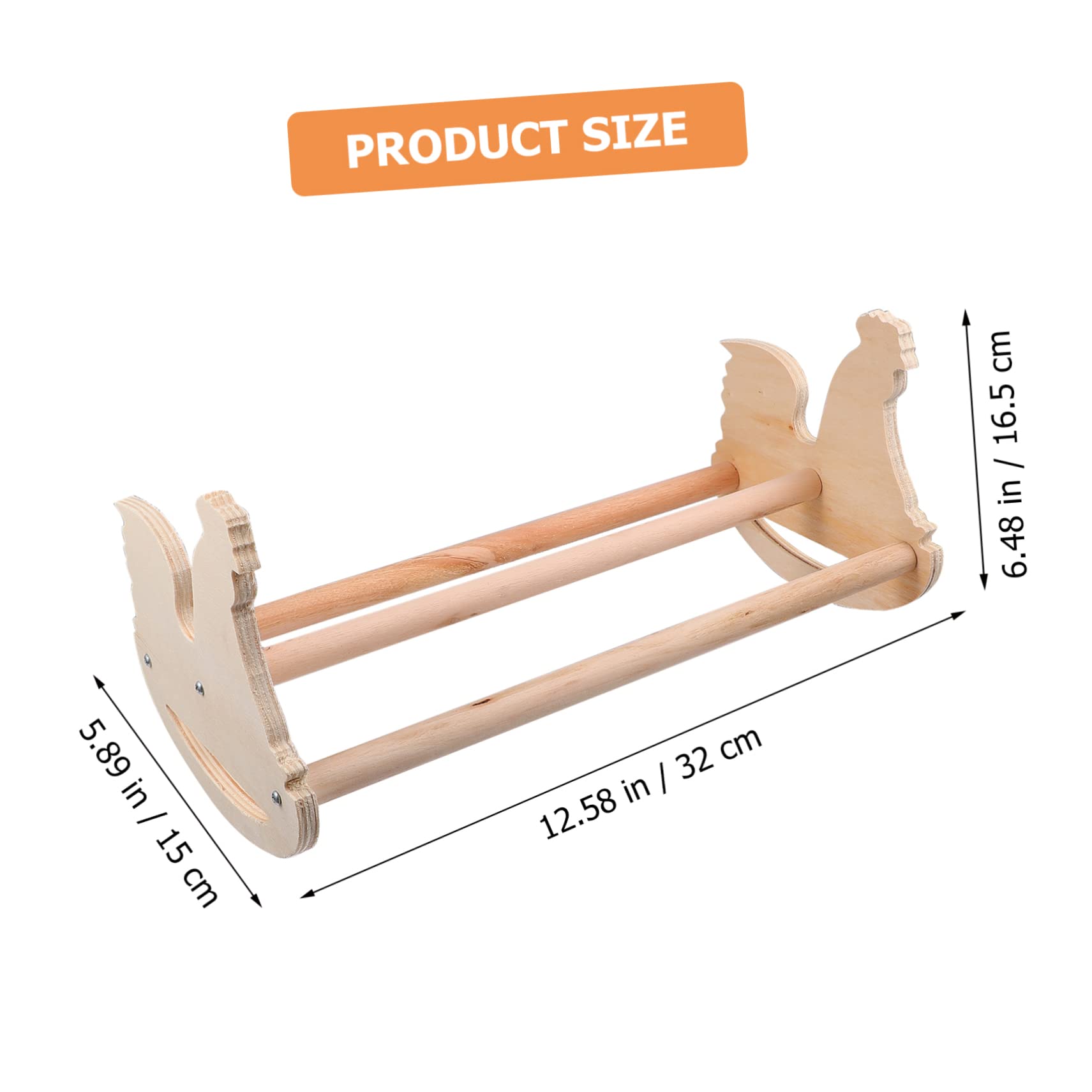 Toddmomy 2 Pezzi per Uccelli Legno Forma Gallina Rack per e Pappagalli e Naturale Superficie Liscia e Ben Rifinita