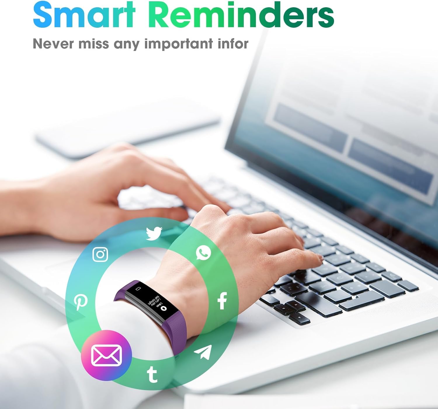 Septoui Smart Band Fitness Orologio Contapassi Frequenza Cardiaca, SpO2, Pressione Sanguigna, Sonno Calorie Activity Tracker Impermeabile IP68, 16 modalità Sportive Smartwatch Donna Uomo Bambini