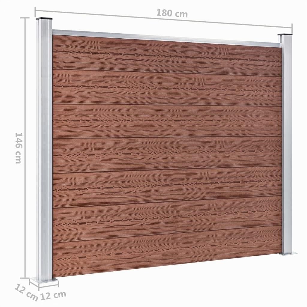 vidaXL Zaunelement Set WPC 872x146 cm Braun
