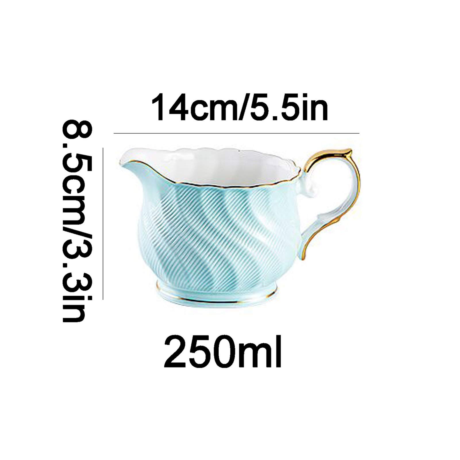 Jarra de Leche, Salsera, Vaso de Agua, Jarra para Crema, café, azúcar, Salsa, cerámica, 250 ml, pequeña, Azul, para Familia, Hotel, cafetería. Recipiente versátil con asa.