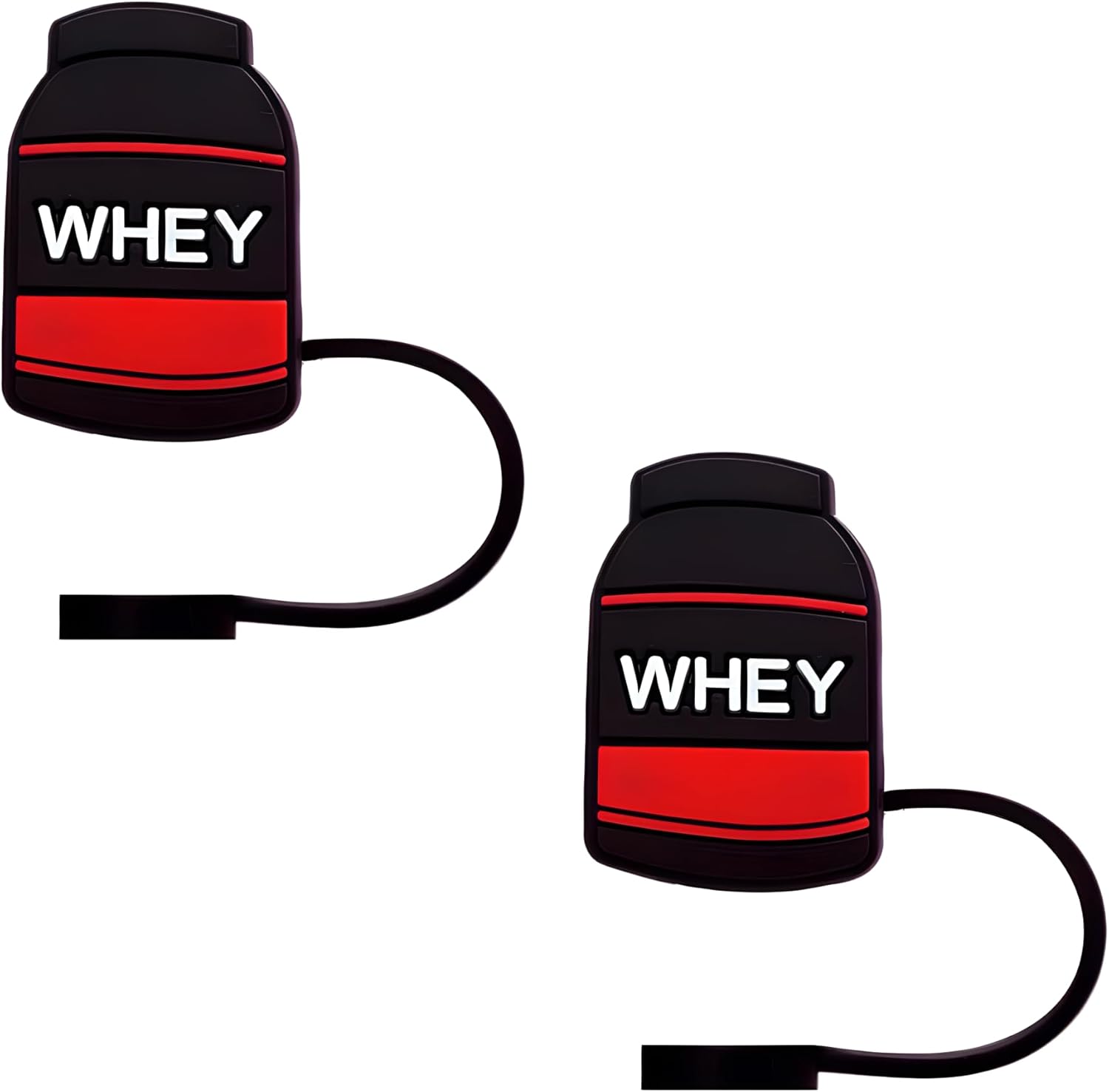 Gym Silicone Straw Covers for Stanley Cup, Reusable, Cute Straw Toppers Accessories for Tumblers, 2PCS Decorative & Personalized Straw Cover Cap (a)