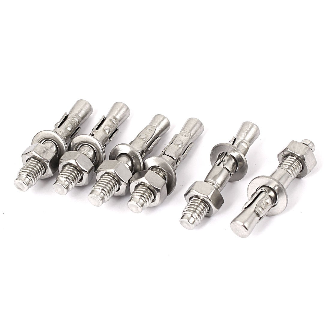Aexit 6pcs M8x50mm Anchors Stainless Steel Wedge Anchor Car Repair Gecko Expansion Anchors Expansion Bolt