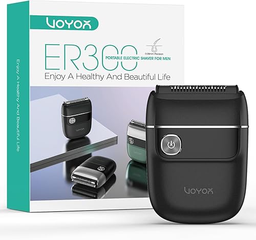 VOYOR Afeitadora de papel de aluminio 2 en 1 doble para hombres, maquinilla de afeitar eléctrica portátil con maquinilla de afeitar recargable