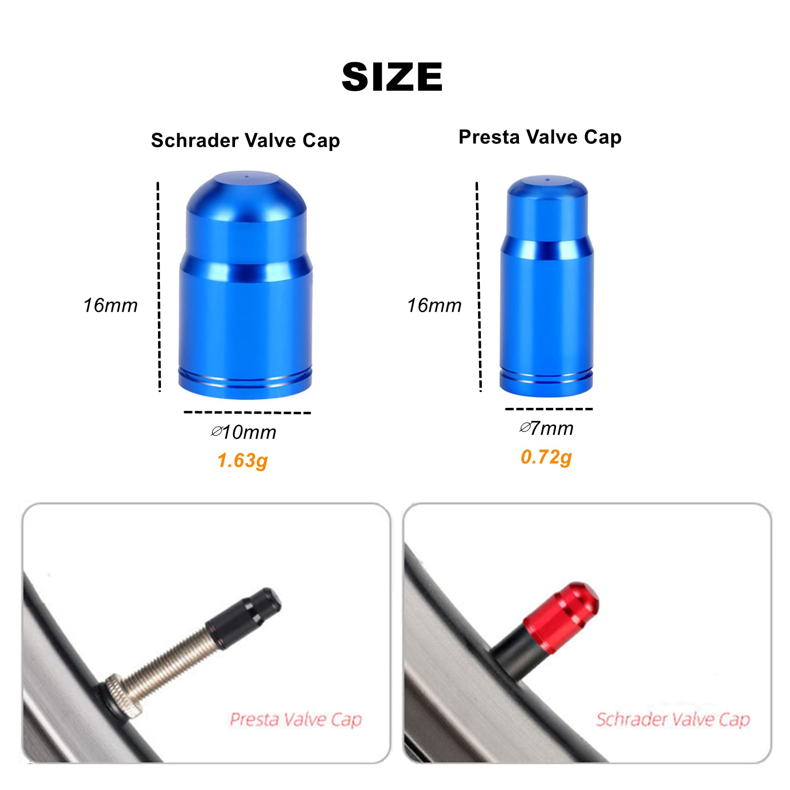 WeddHuis 20 Pezzi Tappo Valvola Colorati In Lega Di Alluminio Per - Foto 4