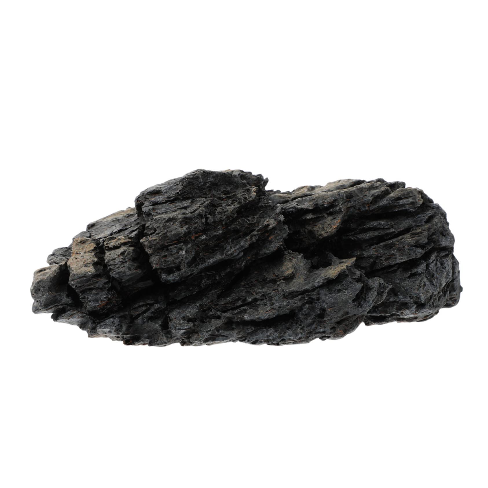 Luxshiny Roccia Ornamentale per Acquario Aspetto Naturale in Resina, Nero