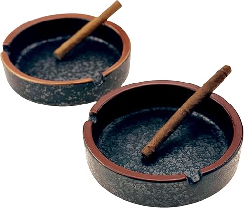 Miniatura 10 de Cenicero de cerámica, cenicero casero, cenicero, cenicero de cigarrillos para uso en interiores o exteriores, cenicero de barra de café, cenicero