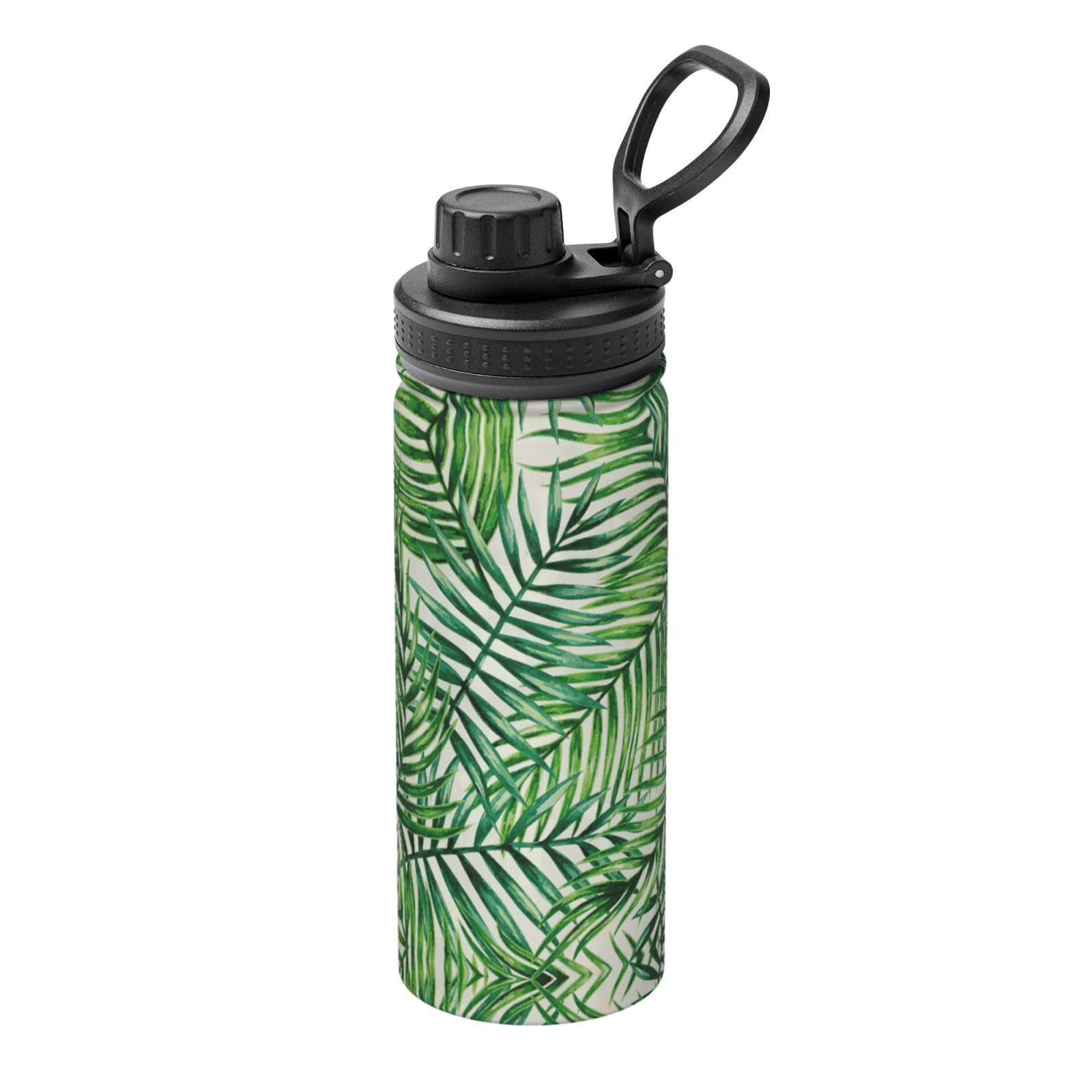 Kfjghhl Insulated Stainless Banana Leaf Green Steel Water Bottle For Sport Gym Travel Leak Camping Hiking Hydration