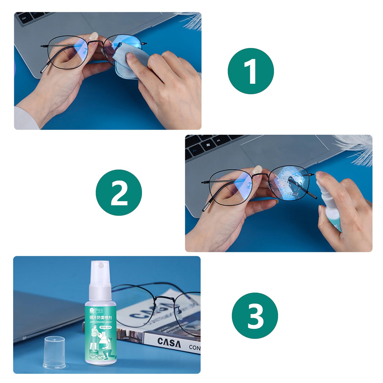 Visione Chiara Pulitore E Antifog Per Lenti, Occhiali Da Sole E