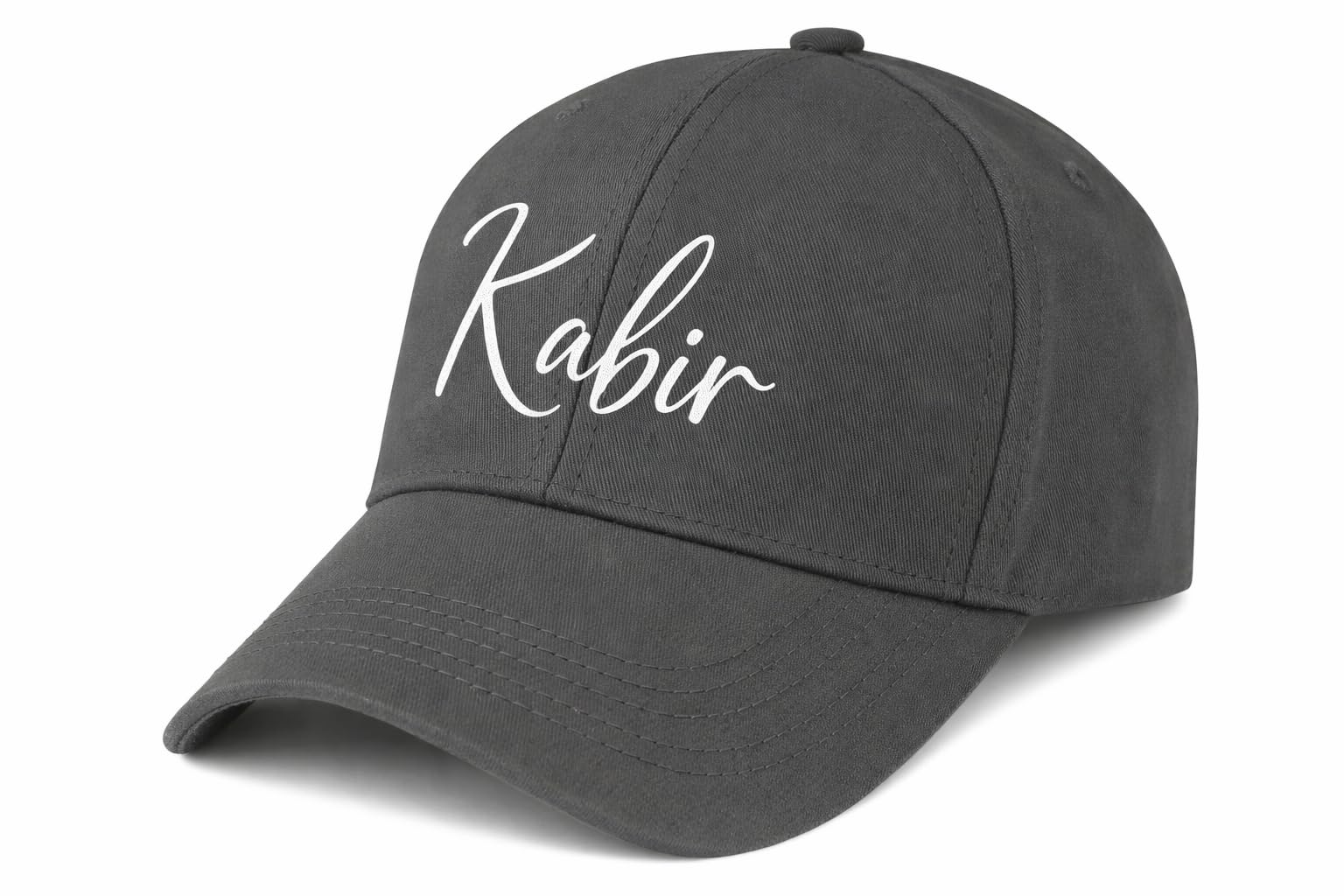AICA Personalised Name Cotton Cap for Men & Women ? Black, Free Size | Gifts for Men & Women (Darkgrey)