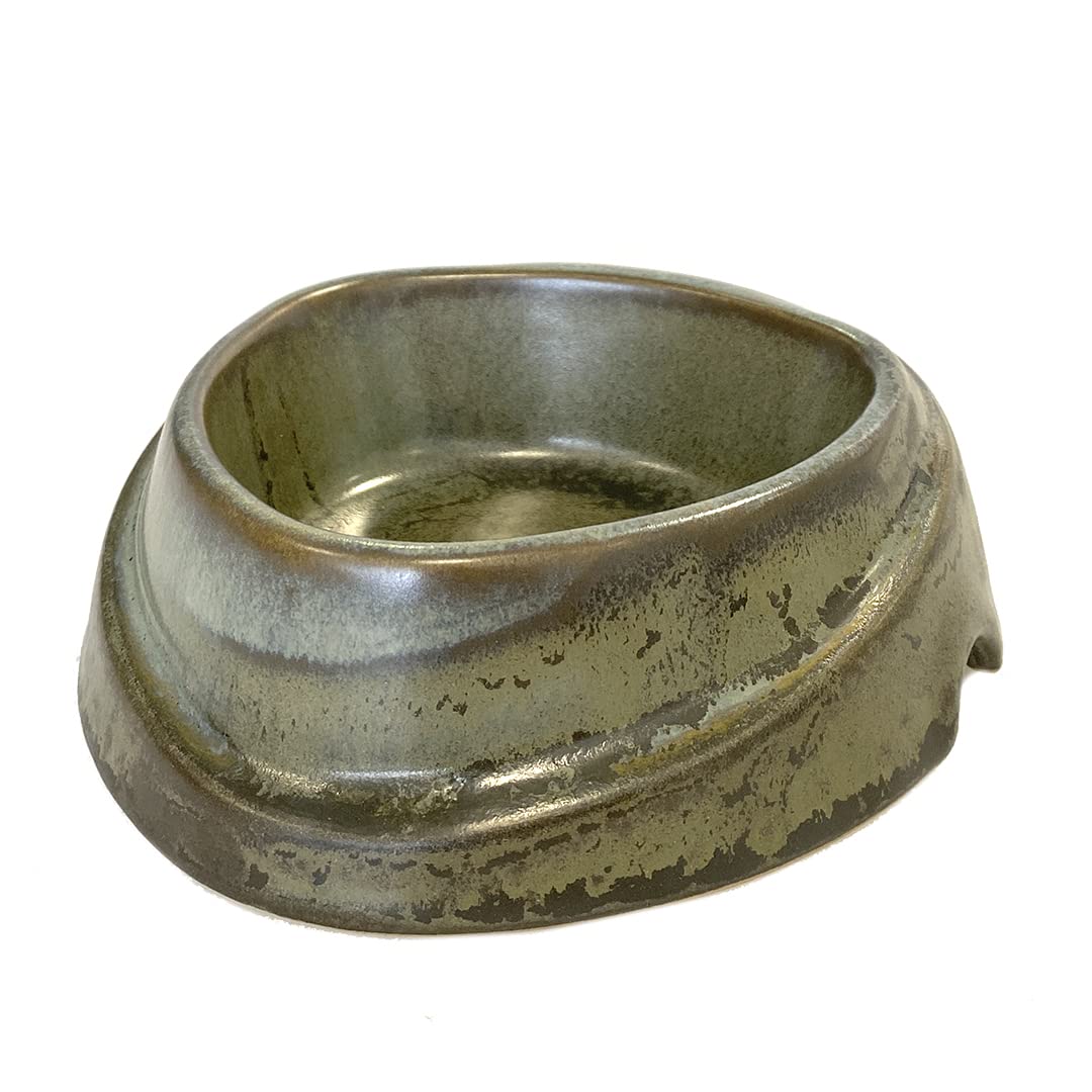 duvoplus, Stone UP Timber Futternapf, 200 ml, 11,5 x 11,5 x 6 cm, Weiß, Ständer aus Driftwood-Holz, glasierte Keramik, für Nassfutter, Trockenfutter und Wasser, spülmaschinengeeignet