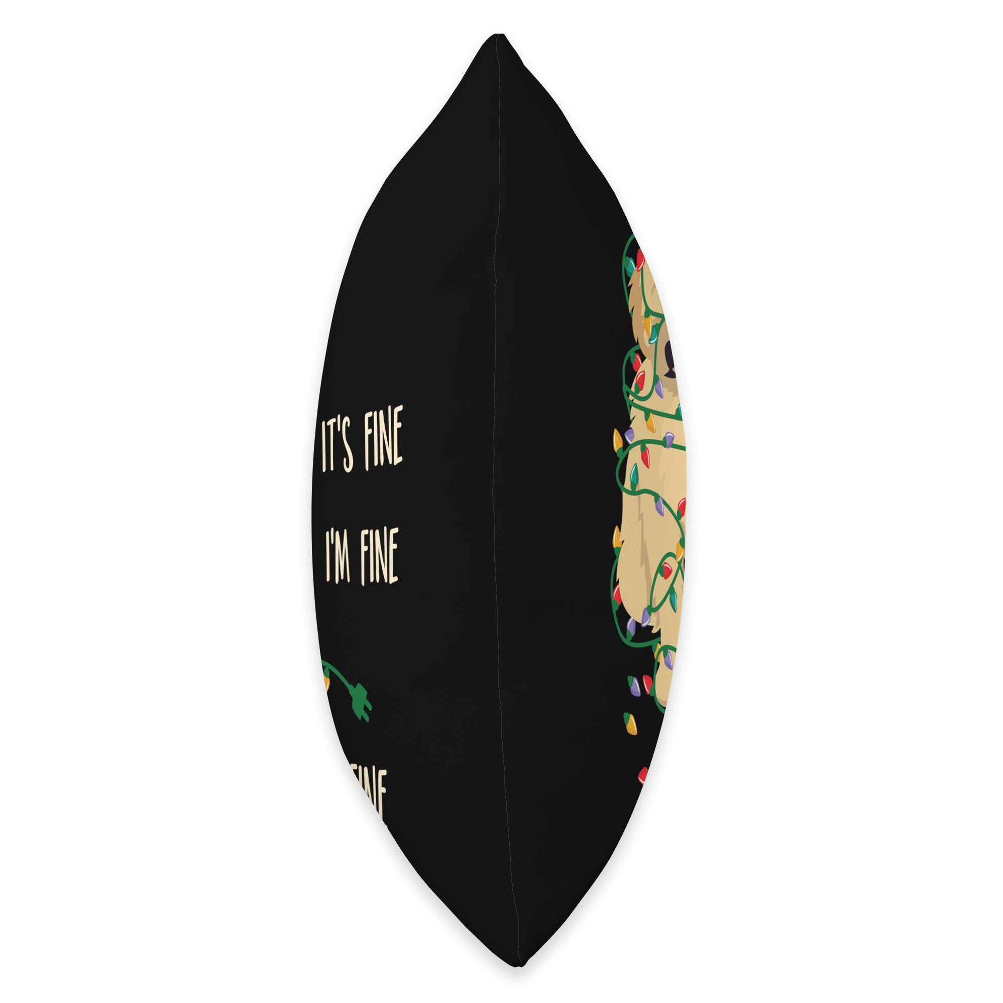 It's Fine I'm Fine Everything Is Fine Christmas Lights Throw Pillow