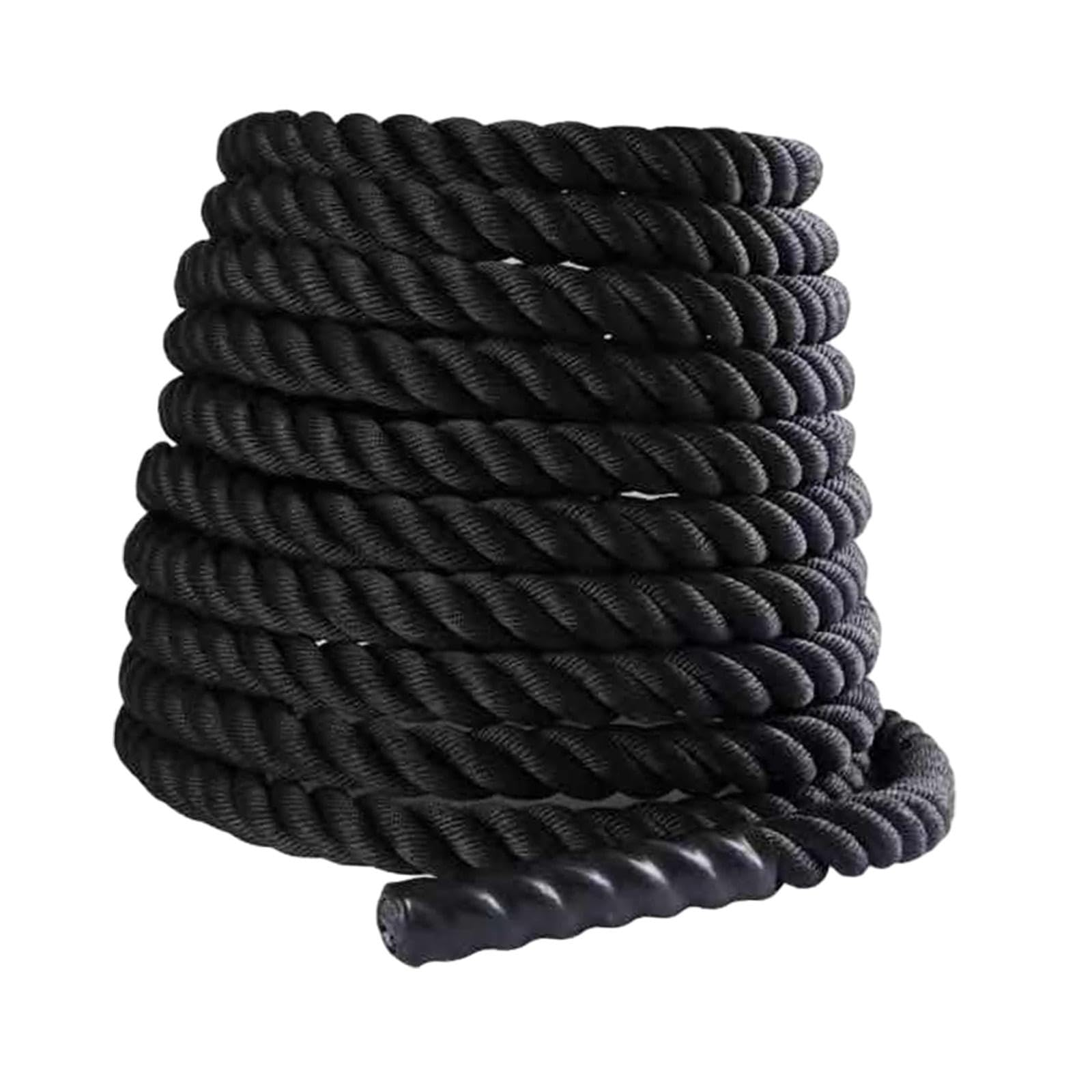 Cuerda de Batalla Cuerda de Ejercicio Cuerda de Escalada Duradera Cuerda de Entrenamiento Ejercicio Cuerdas Pesadas, 25 mm x 2.8 m Negro
