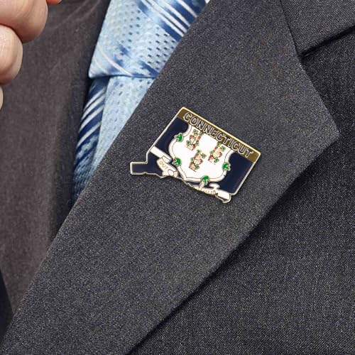 Image of State Shaped Map Lapel Metal Pin Enamel Brooch Keepsake Beautifully Designed for Backpack Hat
