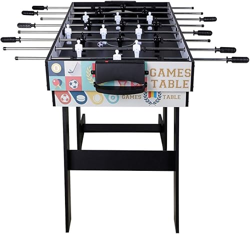 Miniatura 4 de Funmall Mesa de juego combinada 4 en 1 de 48 pulgadas con tobogán de billar, hockey de futbolín y tenis de mesa