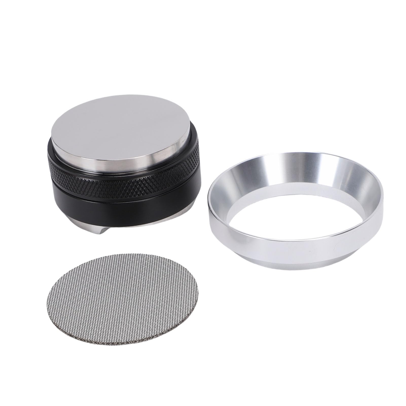 Set di anelli dosatori e pressino per caffè, accessori in acciaio inox a doppio scopo per baristi domestici, kit di 3 pezzi per macchina da caffè (51 mm)